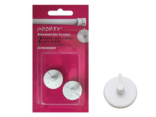 GANCIO BRIS METALLO TONDO  Ø 25 BIANCO BL. 2 PZ.