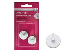 GANCIO BRIS METALLO TONDO  Ø 25 BIANCO BL. 2 PZ.