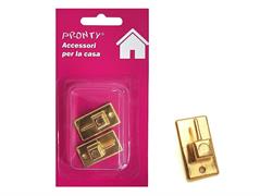 GANCIO BRIS METALLO RETTANGOLARE MM.32X18 ORO BL. 2 PZ.