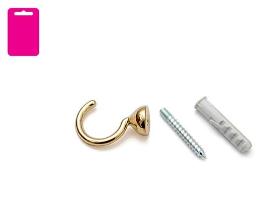 GANCIO TENDA A FILO MICRO 29 MM. ORO BL. 2 PZ.