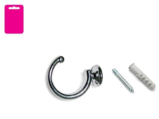 GANCIO TENDA A FILO GRANDE 40 MM. CROMO BL. 2 PZ.