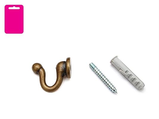 GANCIO TENDA 30 MM. BRONZO BL. 2 PZ.