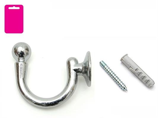 GANCIO TENDA SUPER 48 MM. CROMO BL. 2 PZ.