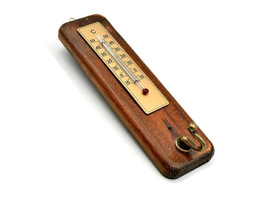 TERMOMETRO LEGNO GANCIO BRONZO