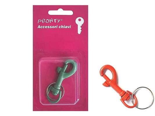 MOSCHETTONE PICCOLO 60 MM. SMALTATO + ANELLO IN BL. PZ.1