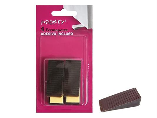 FERMAPORTE TRAPEZIO MARRONE MM.45X18 BL. 4 PZ.