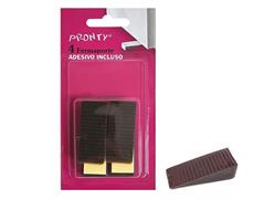 FERMAPORTE TRAPEZIO MARRONE MM.45X18 BL. 4 PZ.