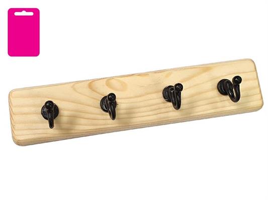 GANCIO LEGNO NATURALE 4 P NERO SELF SERVICE