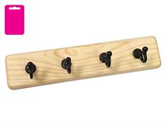 GANCIO LEGNO NATURALE 4 P NERO SELF SERVICE