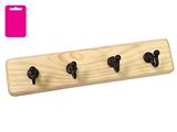 GANCIO LEGNO NATURALE 4 P NERO SELF SERVICE