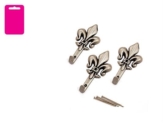 GANCIO GIGLIO GRANDE 47 MM. ARGENTO BL. 3 PZ.