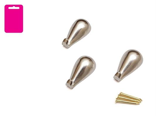 GANCIO GOCCIA 27 MM. CROMO BL. 3 PZ.