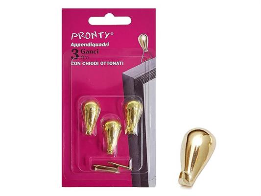 GANCIO GOCCIA 27 MM. ORO BL. 3 PZ.